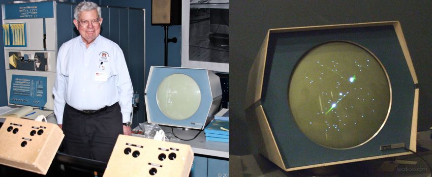 Первая компьютерная игра вышла. Стив Рассел Spacewar. Стив Рассел Spacewar 1962. PDP 1 Spacewar. Spacewar игра 1962 Стив Рассел.