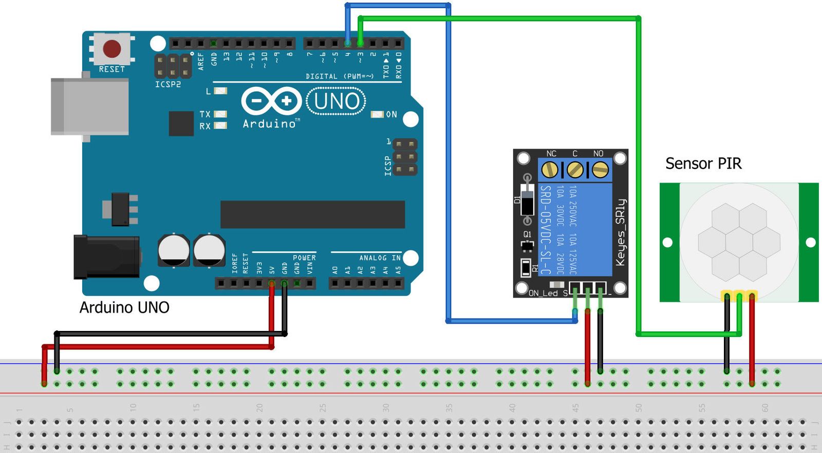 Sensor de presença PIR com registradores do Atmega328p