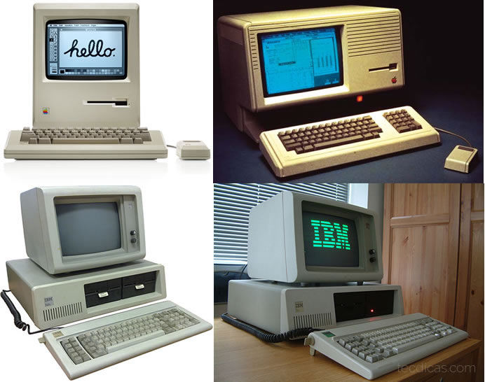 Figura 29. Computadores Apple Macintosh e Lisa. Computadores IBM PC e XT.