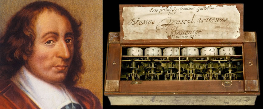 Figura 2 Blaise Pascal e La Pascaline de 1642.