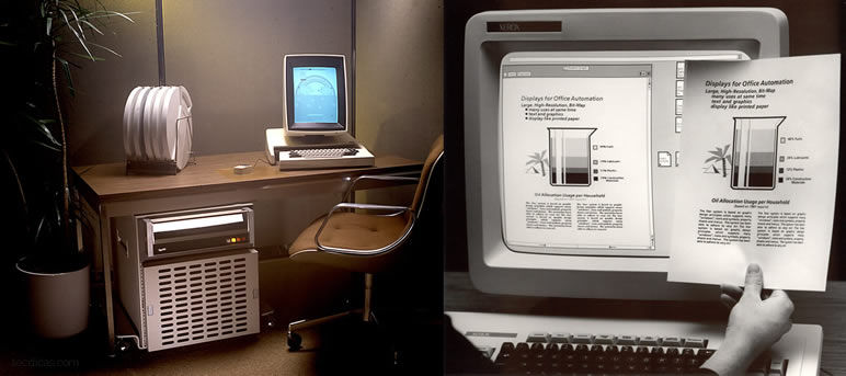 Figura 26. Computador Xerox Alto e a interface WYSIWYG.